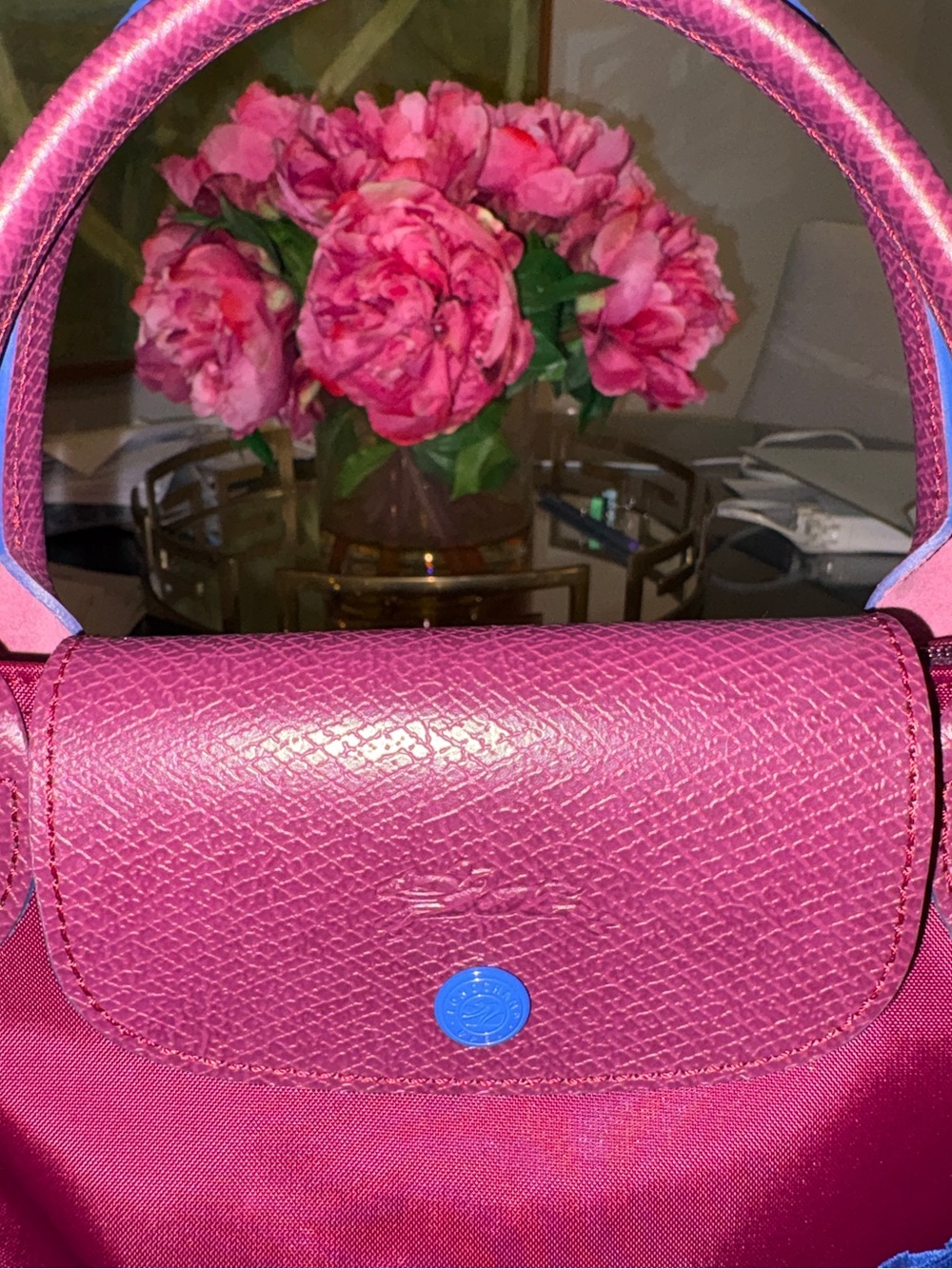 Longchamp Le Pliage Club Small Nylon Travel Bag Plum - Picture 7 of 15
